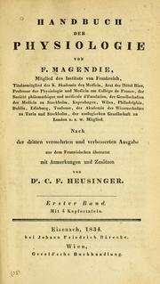 Cover of: Handbuch der Physiologie