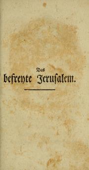 Cover of: Das befreyte Jerusalem