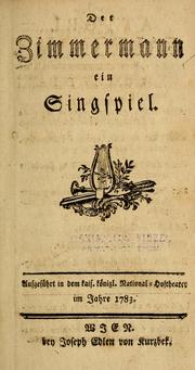 Cover of: Der Zimmermann: Ein Singspiel