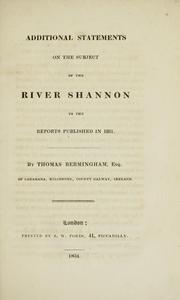 Cover of: Additional statements on the subject of the river Shannon to the reports published in 1831 by Thomas Bermingham