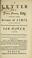 Cover of: A letter to T---- P----, esq. [.i.e. Thomas Prior] from the author of Siris