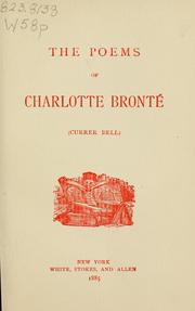 Cover of: Poems of Charlotte Brontë (Currer Bell [pseud.])