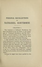 Cover of: Personal recollections of Nathaniel Hawthorne