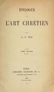 Cover of: Épilogue à l'art chrétien by A.-F Rio