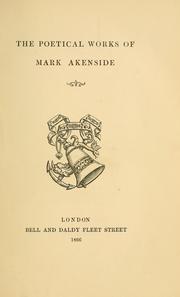 Cover of: The poetical works of Mark Akenside