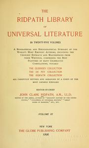 Cover of: The Ridpath library of universal literature ... | John Clark Ridpath