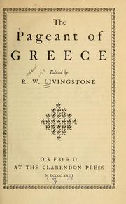 Cover of: The pageant of Greece by Livingstone, Richard Winn Sir