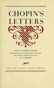 Cover of: Chopin's letters