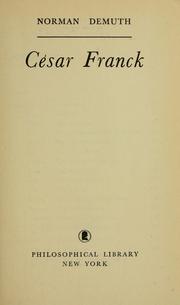 Cover of: César Franck.