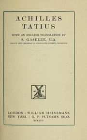 Cover of: Achilles Tatius by Achilles Tatius