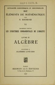 Cover of: Algèbre by Nicolas Bourbaki