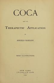 Cover of: Coca and its therapeutic application