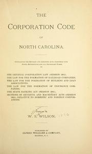 Cover of: The corporation code of North Carolina ...