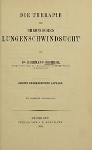 Cover of: Die Therapie der chronischen Lungenschwindsucht