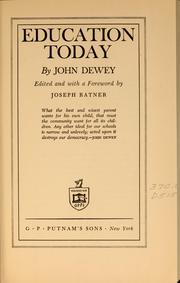 Cover of: Education today. by John Dewey