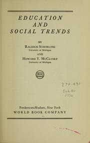 Cover of: Education and social trends