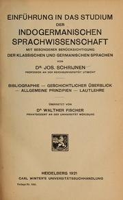 Cover of: Einführung in das studium der indogermanischen sprachwissenschaft: mit besonderer berücksichtigung der klassischen und germanischen sprachen