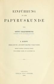 Cover of: Einführung in die papyrus-kunde