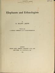 Cover of: Elephants and ethnologists