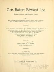 Cover of: Gen. Robert Edward Lee: soldier, citizen, and Christian patriot