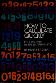 Cover of: How to calculate quickly: the art of calculation.