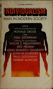 Cover of: Individualism: man in modern society