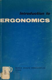 Cover of: Introduction to ergonomics