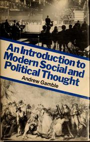 Cover of: An introduction to modern social and political thought