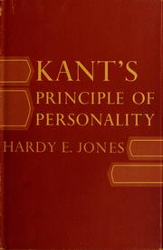 Cover of: Kant's principle of personality by Hardy E. Jones