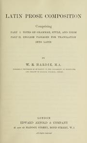 Cover of: Latin prose composition, comprising | Hardie, William Ross