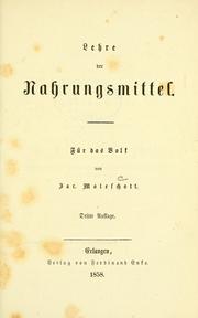 Cover of: Lehre der Nahrungsmittel: für das Volk