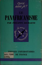 Cover of: Le panafricanisme by Philippe Decraene