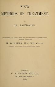 Cover of: New methods of treatment by Jean Laumonier