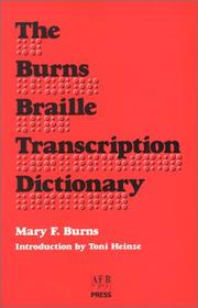 Cover of: The Burns braille transcription dictionary