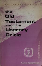 Cover of: The Old Testament and the literary critic