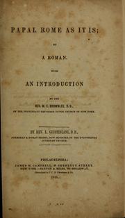 Cover of: Papal Rome as it is, by a Roman: with an introduction by W.C. Brownlee