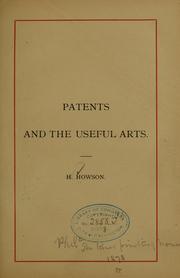 Cover of: Patents and the useful arts | Henry Howson