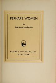 Cover of: Perhaps women by Sherwood Anderson