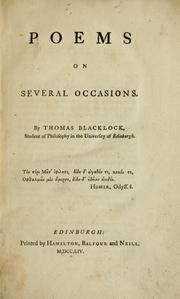 Cover of: Poems on several occasions by Thomas Blacklock