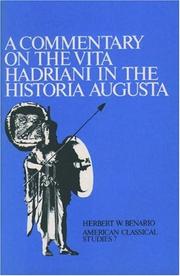 Cover of: A Commentary On the Vita Hadriani in the Historia Augusta (American Classical Studies)