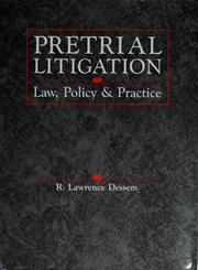 Cover of: Pretrial litigation by R. Lawrence Dessem