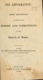 Cover of: The reformation by Alexander V. Griswold