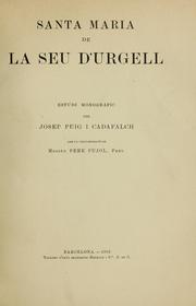 Cover of: Santa Maria de la Seu d'Urgell by Josep Puig i Cadafalch