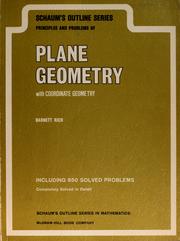 Cover of: Schaum's outline of principles and problems of plane geometry with coordinate geometry by Barnett Rich