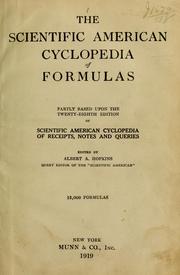 Cover of: The Scientific American cyclopedia of formulas: partly based upon the 28th ed. of Scientific American cyclopedia of receipts, notes and queries