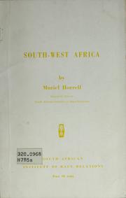 Cover of: South-West Africa. by Muriel Horrell