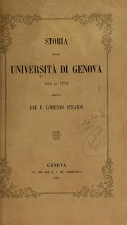 Cover of: Storia della Università di Genova by Lorenzo Isnardi