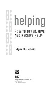 Cover of: Helping by Edgar Schein