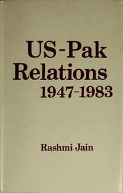 Cover of: US-Pak relations, 1947-1983 by Rashmi Jain
