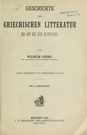 Cover of: Geschichte der griechischen litteratur by Wilhelm von Christ